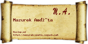 Mazurek Amáta névjegykártya